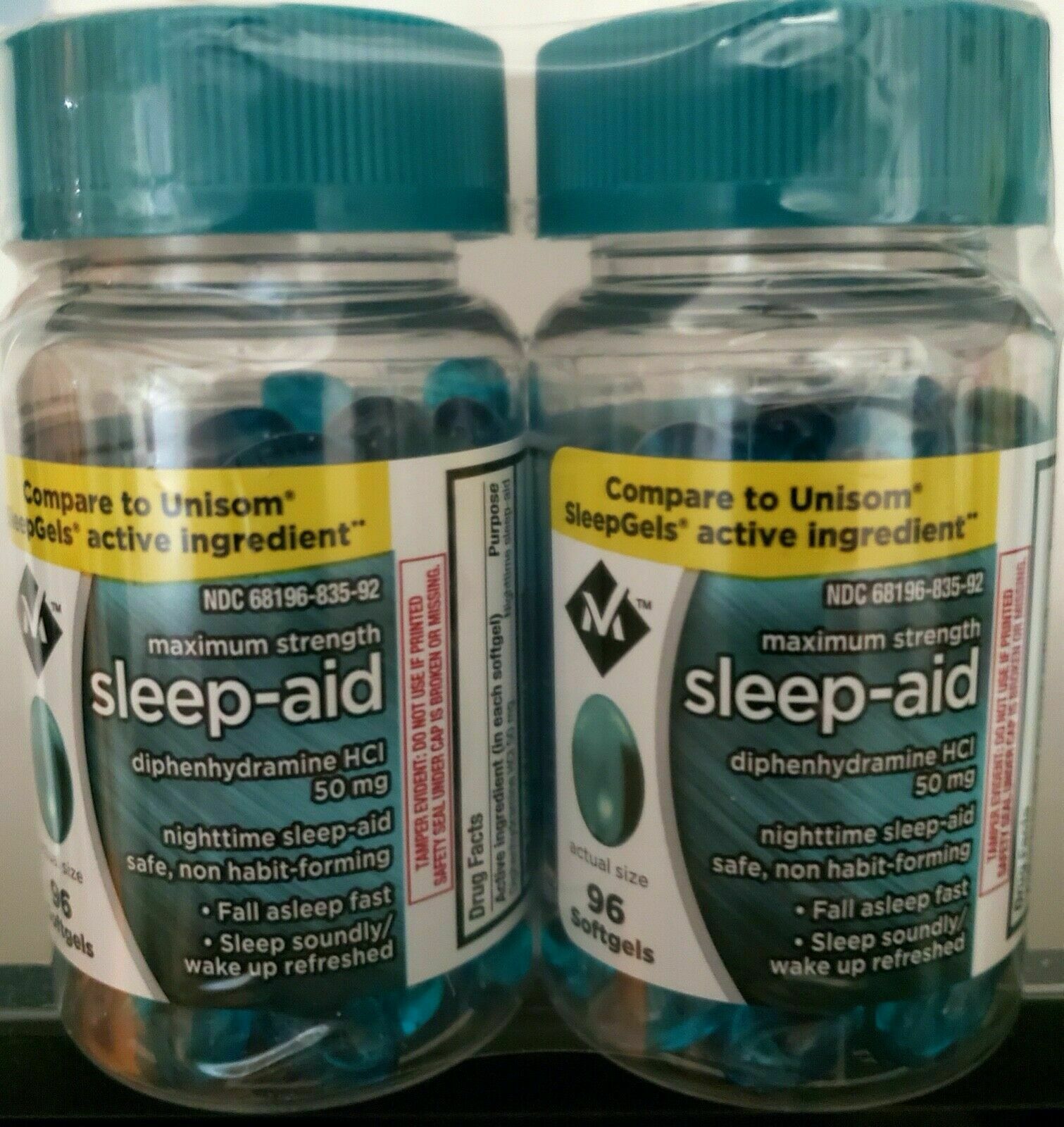 Sleep Aid Sleeping Pills Member's Mark Softgels 192 Ct Diphenhydramine 50mg
