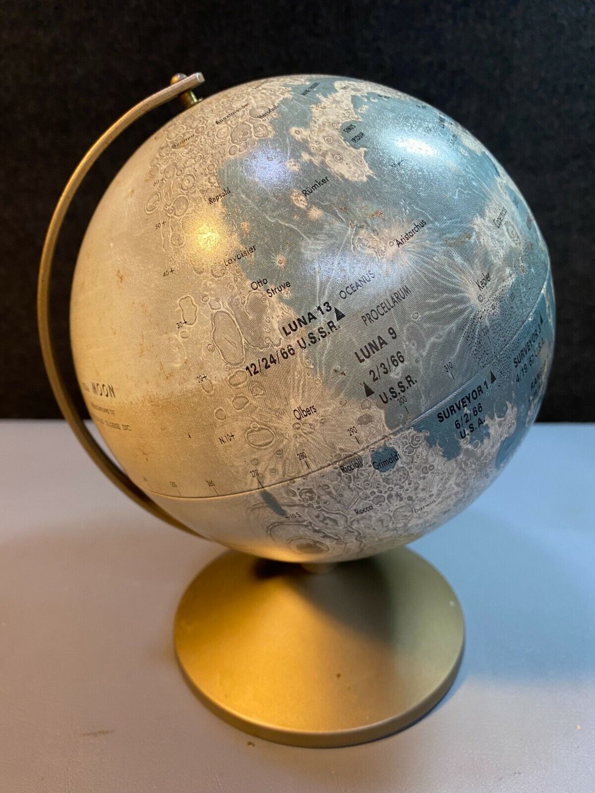 The Moon Manufactured By Replogle Globes Inc Lunar Landing Areas 6" - Preowned