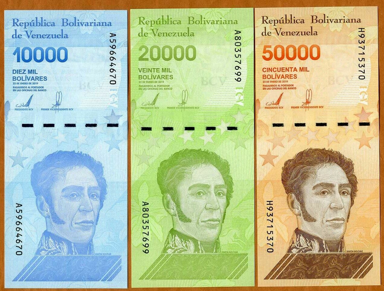 Set Venezuela, 10000-20000-50000 Bolivares 2019 (2020) P-new, Unc